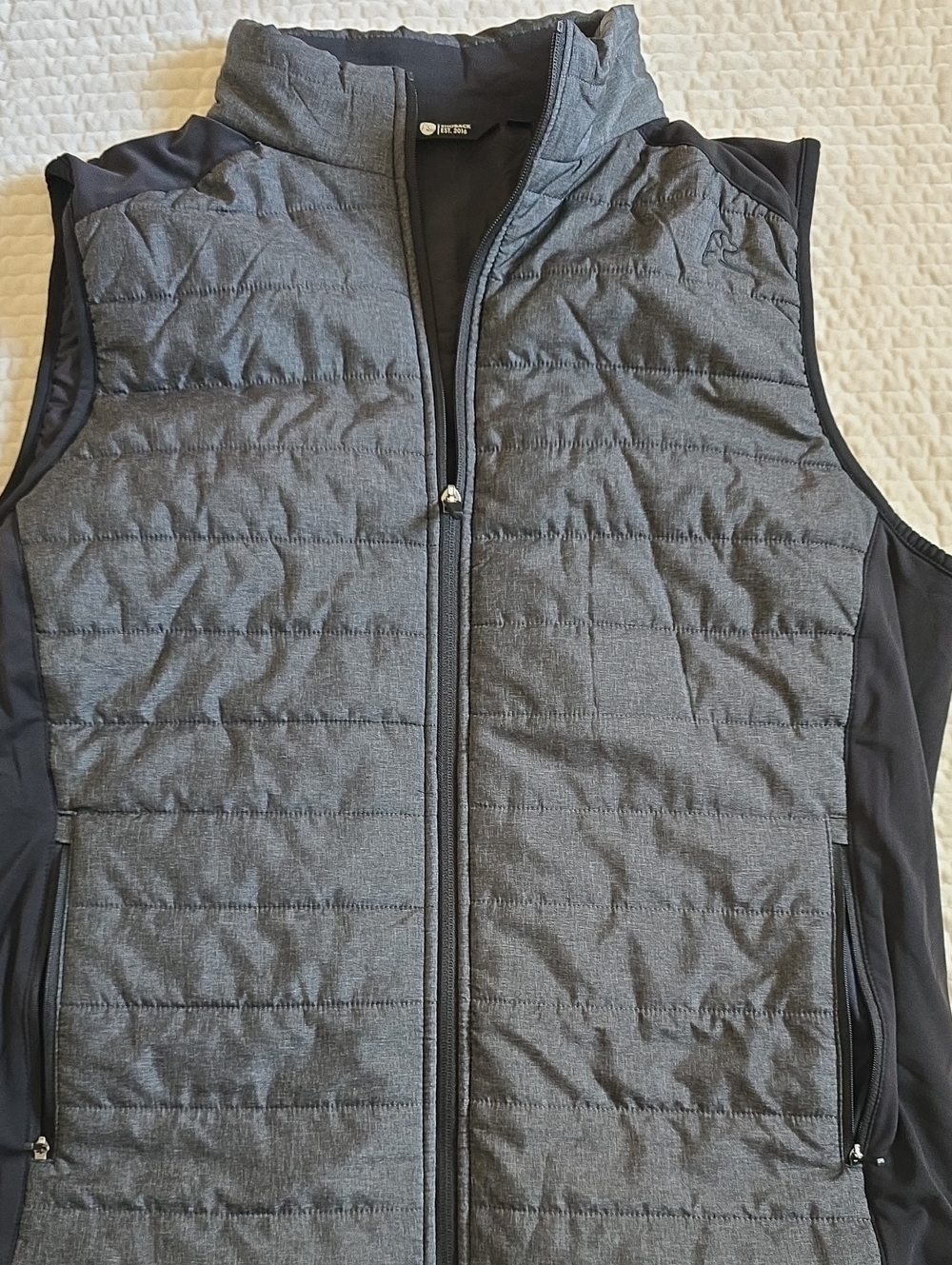 Rhoback Men's Grey Quilted Performance Vest - Size L